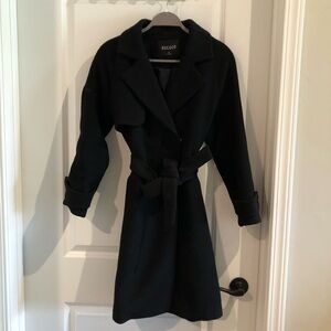 ROCOCO Wool Coat With Belt Black XS